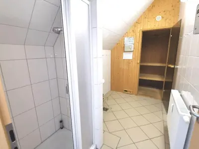 Ein Badezimmer in der Unterkunft Lindenstraße 43 Wohnung 6 Mein Seepferdchen