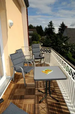 Ein Balkon oder eine Terrasse in der Unterkunft Strandstrasse 54a b Wohnung 3