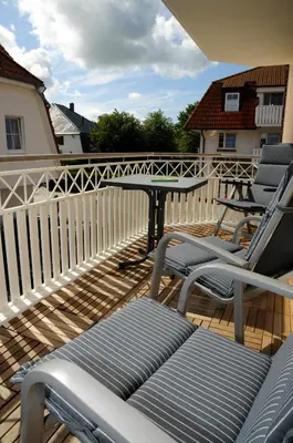 Ein Balkon oder eine Terrasse in der Unterkunft Strandstrasse 54a b Wohnung 3