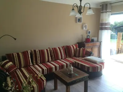 Ein Sitzbereich in der Unterkunft Ferienapartment Kleist