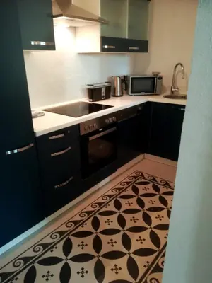 Küche/Küchenzeile in der Unterkunft Kuschlige Ferienwohnung in der Vinetastadt Barth