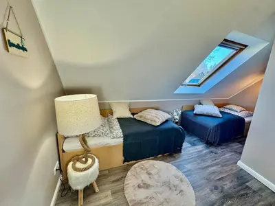 Ein Sitzbereich in der Unterkunft Haus Ostseewelle