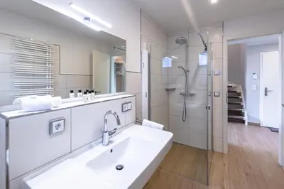 Ein Badezimmer in der Unterkunft Rosenberg 41 Suite Möwe