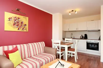 Küche/Küchenzeile in der Unterkunft Apartment Saatmann Delux 11