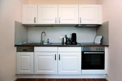 Küche/Küchenzeile in der Unterkunft Apartment Saatmann Delux 11