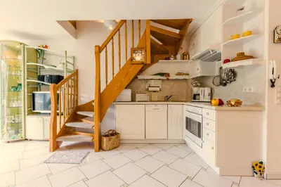 Küche/Küchenzeile in der Unterkunft Achtern Diek Haus 12a Wohnung 7