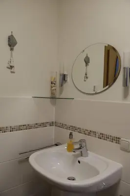 Ein Badezimmer in der Unterkunft Boddenblick 3B