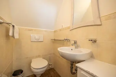 Ein Badezimmer in der Unterkunft Müggenburger Weg 38 Haus Godewind