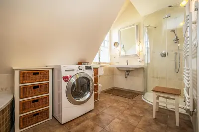 Ein Badezimmer in der Unterkunft Müggenburger Weg 38 Haus Godewind