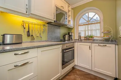 Küche/Küchenzeile in der Unterkunft Müggenburger Weg 38 Haus Küselwind