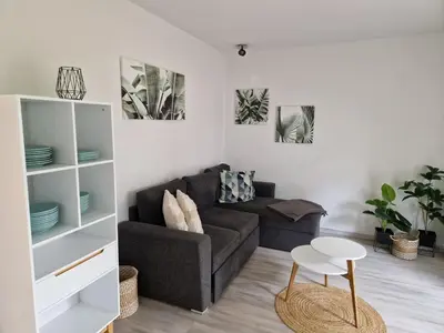 Ein Sitzbereich in der Unterkunft Bahnhofstr 11 Haus 2 Whg 3