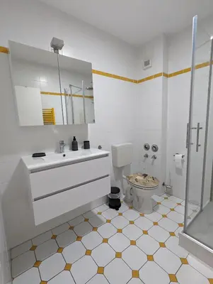 Ein Badezimmer in der Unterkunft Bahnhofstr 11 Haus 2 Whg 3