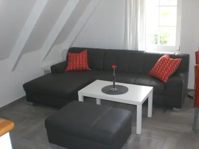 Ein Sitzbereich in der Unterkunft Jan und Jana Ferienhaus
