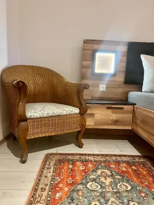 Ein Sitzbereich in der Unterkunft Wiesenau 2 Apartment in Prerow by Restaurant Wiesenau