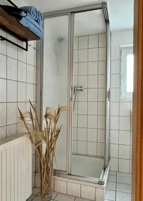 Ein Badezimmer in der Unterkunft Wiesenau 2 Apartment in Prerow by Restaurant Wiesenau
