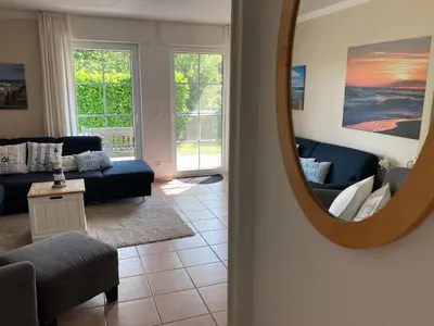 Ein Sitzbereich in der Unterkunft Seeblick 5
