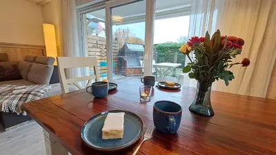 Ein Sitzbereich in der Unterkunft Ferienwohnung Astrid