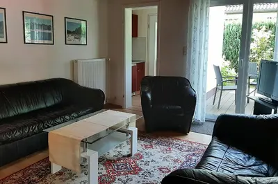 Ein Sitzbereich in der Unterkunft Haus Eichendorff