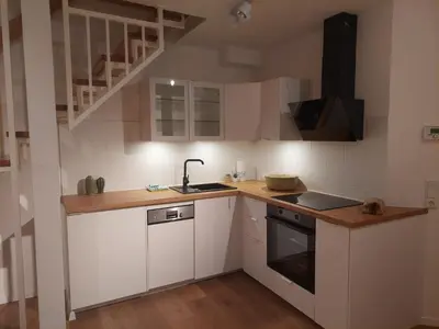 Küche/Küchenzeile in der Unterkunft Neue Reihe 10 - moderne Ferienwohnung für 5 Personen