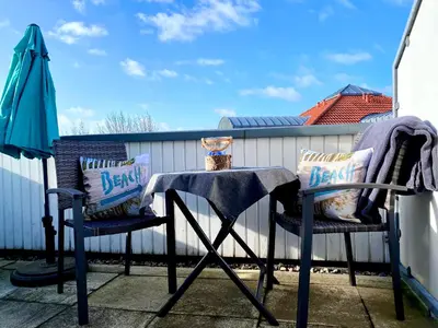 Ein Balkon oder eine Terrasse in der Unterkunft Hafenstraße 39 Wohnung 12