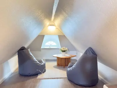 Ein Sitzbereich in der Unterkunft Santa Karina - Maisonette mit Südwestbalkon
