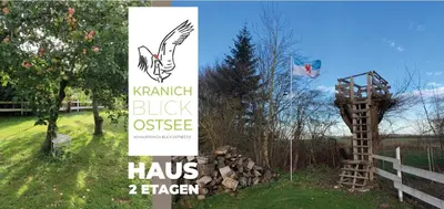 Ein Zertifikat, Auszeichnung, Logo oder anderes Dokument, das in der Unterkunft Historisches Bauernhaus für 8 Personen mit Luxus und Natur auf 2 Etagen ideal für Familien und Hunde 2500m2 eingezäunt an der Ostsee ausgestellt ist