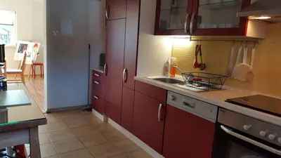Küche/Küchenzeile in der Unterkunft Gelbes Haus Pruchten - Ostseeurlaub bei Freunden