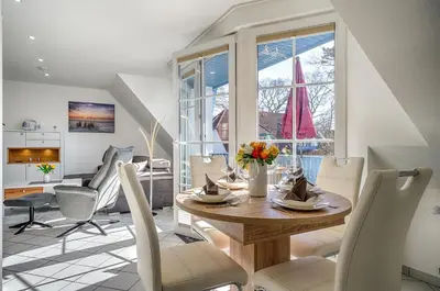 Ein Sitzbereich in der Unterkunft Mühlenpark 1 Mühlenpark Haus 5 Wo 19