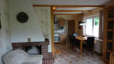 Küche/Küchenzeile in der Unterkunft Ferienhaus Eulenhaus im urigen Garten