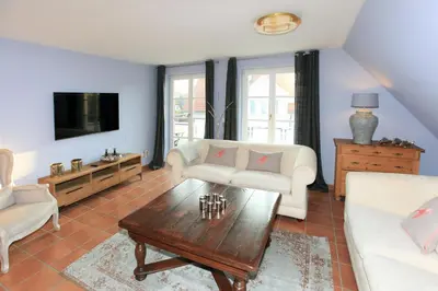 TV/Unterhaltungsangebot in der Unterkunft Ferienwohnung im Blauen Haus