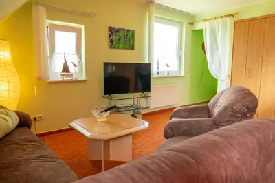 TV/Unterhaltungsangebot in der Unterkunft Urlaubs-Appartement am Dorfrand
