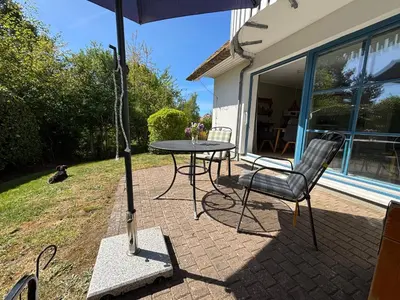 Ein Balkon oder eine Terrasse in der Unterkunft Boddenquartett - Boddenkieker