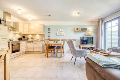 Küche/Küchenzeile in der Unterkunft Villa Ostseestern Wohnung 