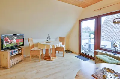 TV/Unterhaltungsangebot in der Unterkunft Ferienwohnung Heideweg, OG