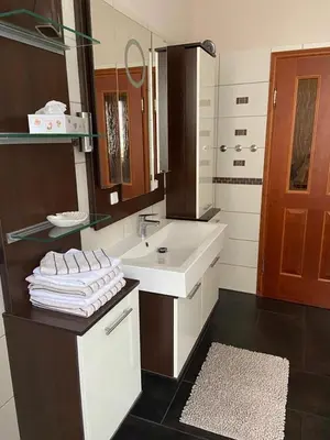 Ein Badezimmer in der Unterkunft Barther Boddenblick