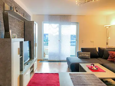 Ein Sitzbereich in der Unterkunft Ferienwohnung Heimathafen