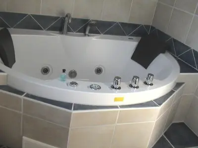 Ein Badezimmer in der Unterkunft Meerblau