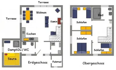 Grundriss der Unterkunft Meerblau