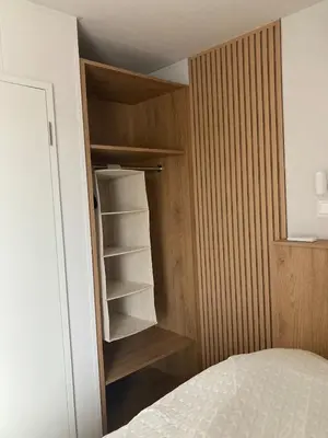 Ein Bett oder Betten in einem Zimmer der Unterkunft Tiny House Boddenblick - Ostsee