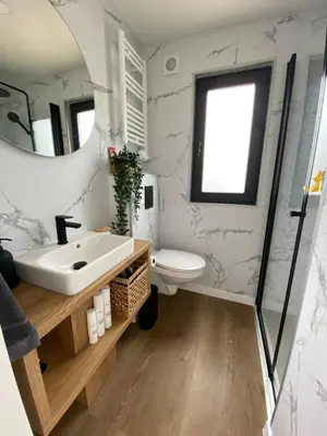Ein Badezimmer in der Unterkunft Tiny House Boddenblick - Ostsee