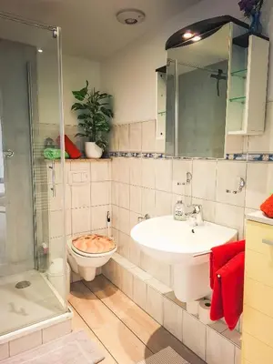 Ein Badezimmer in der Unterkunft Lütt Matten