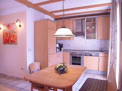 Küche/Küchenzeile in der Unterkunft Ferienwohnung Landhaus Ostseebrise EG