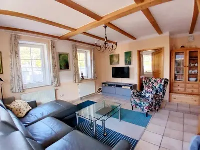 TV/Unterhaltungsangebot in der Unterkunft Ferienwohnung Landhaus Ostseebrise EG