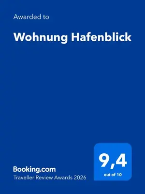 Ein Zertifikat, Auszeichnung, Logo oder anderes Dokument, das in der Unterkunft Wohnung Hafenblick ausgestellt ist