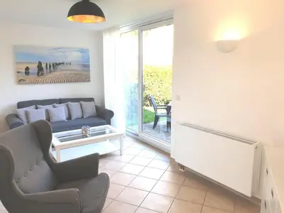 Ein Sitzbereich in der Unterkunft Börlingstrasse 15a