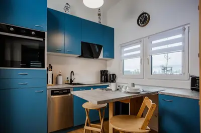 Küche/Küchenzeile in der Unterkunft Tiny Haus Boddenblick