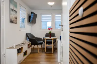 TV/Unterhaltungsangebot in der Unterkunft Tiny Haus Boddenblick