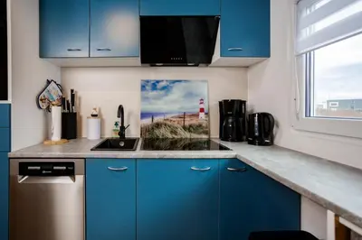 Küche/Küchenzeile in der Unterkunft Tiny Haus Boddenblick