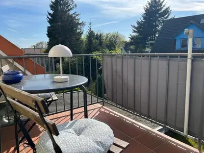 Ein Balkon oder eine Terrasse in der Unterkunft Kranichblick