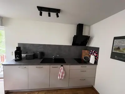 Küche/Küchenzeile in der Unterkunft Haus am Grenzgraben